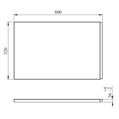 Endepanel til badekar 80 cm