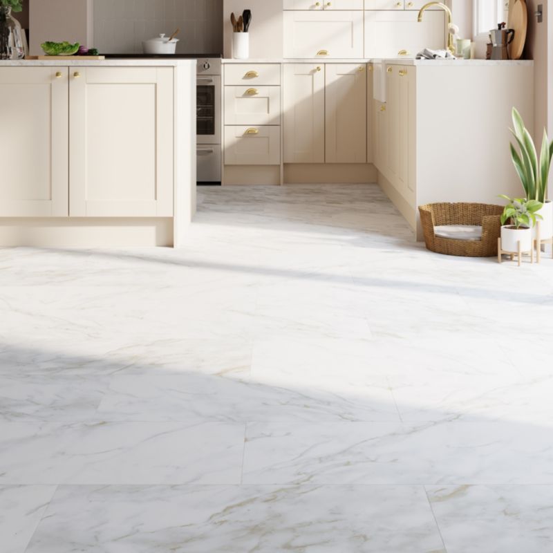 Vinylgulv Italo Ceramin Hvid Marmor 2,4 m²