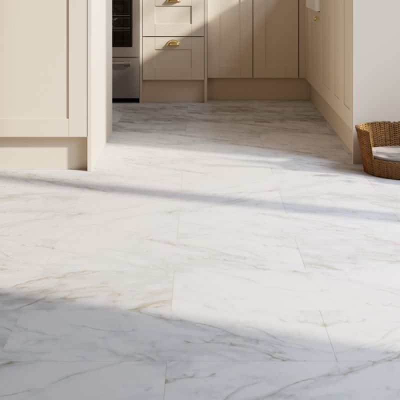 Vinylgulv Italo Ceramin Hvid Marmor 2,4 m²