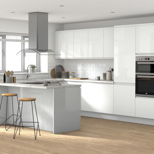 Udskiftningpanel til underskab GoodHome Stevia / Garcinia 57 x 72 cm hvid højglans venstre
