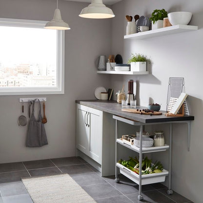 Udskiftningspanel til højskab GoodHome Alpinia 32 x 90 cm i gråt træ