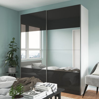 GoodHome Atomia skydedørspaneler 225 x 100 cm i antracit med blank finish, 4 stk.