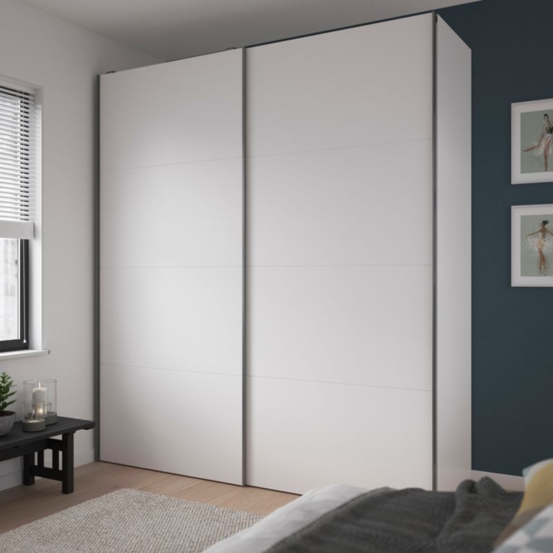 GoodHome Atomia skydedørspaneler 225 x 100 cm hvide 4 stk.