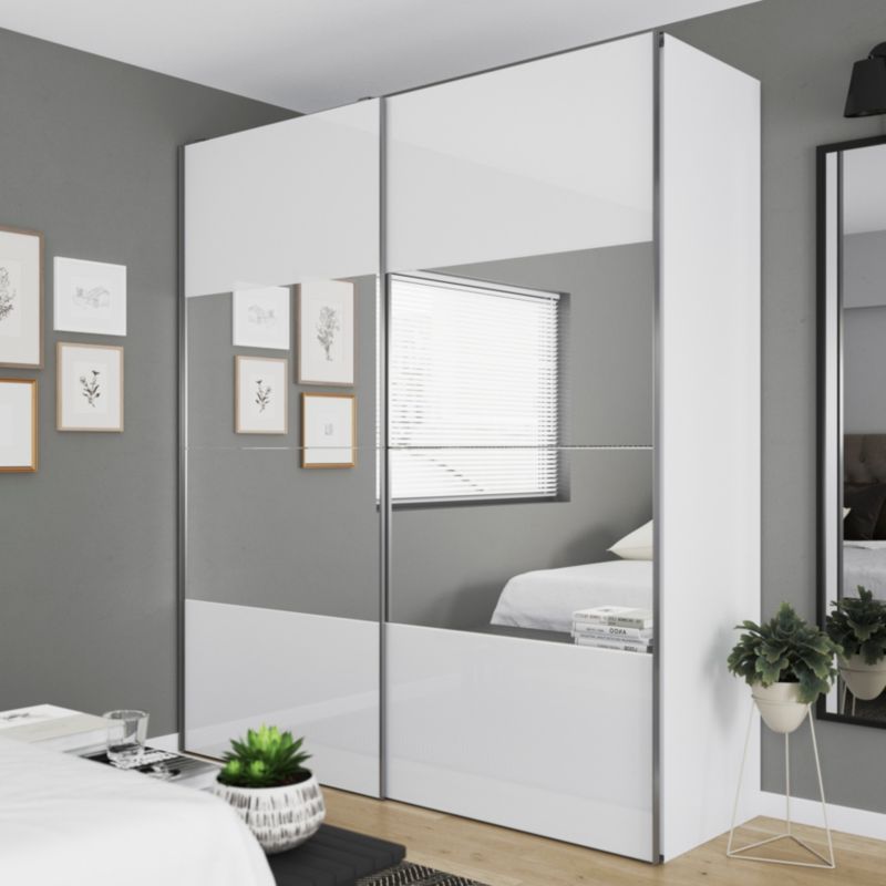 GoodHome Atomia skydedørspaneler 225 x 100 cm hvid højglans 4 stk.