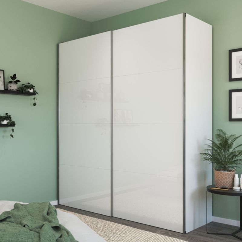 GoodHome Atomia skydedørspaneler 225 x 100 cm hvid højglans 4 stk.