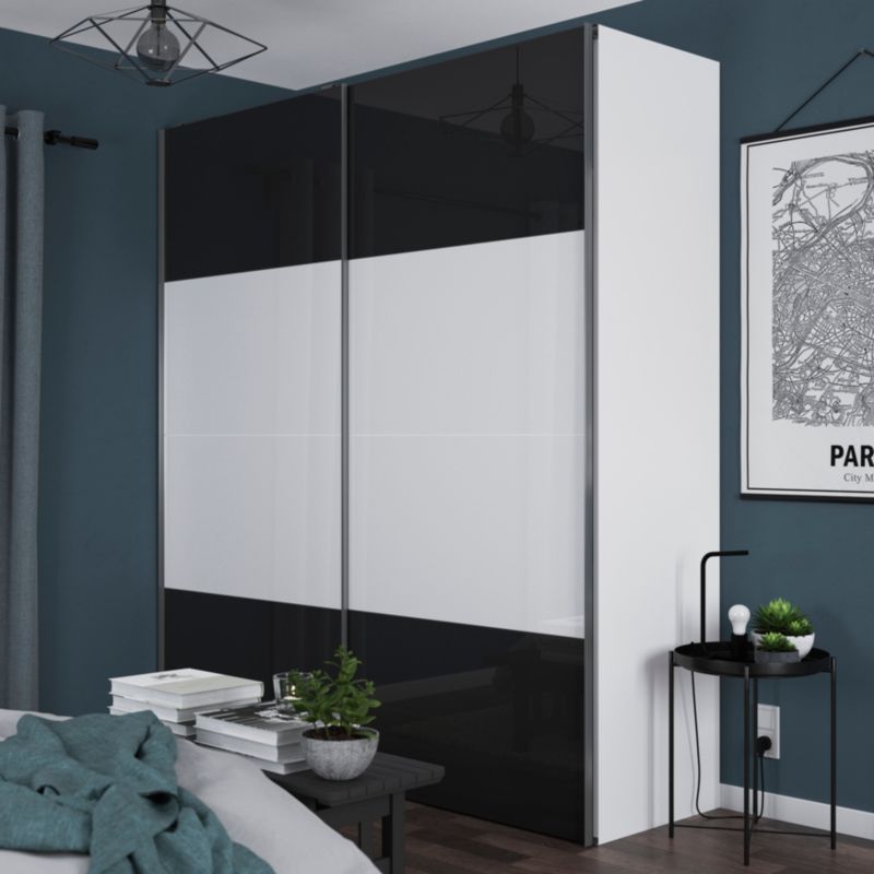 GoodHome Atomia skydedørspaneler 225 x 100 cm hvid højglans 4 stk.