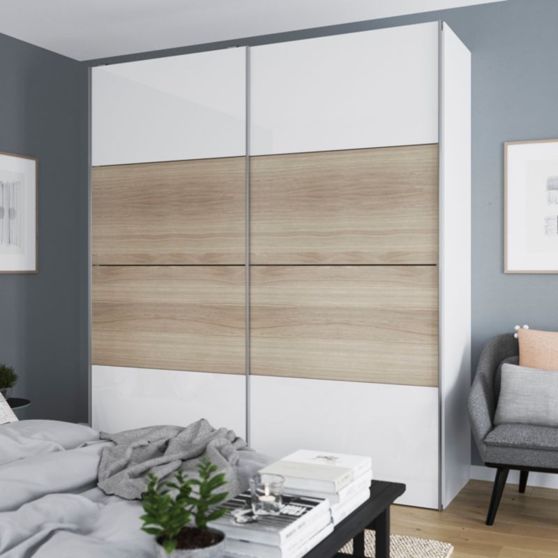 GoodHome Atomia skydedørspaneler 225 x 100 cm hvid højglans 4 stk.