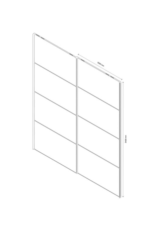 GoodHome Atomia skydedørspaneler 225 x 100 cm grå eg 4 stk.
