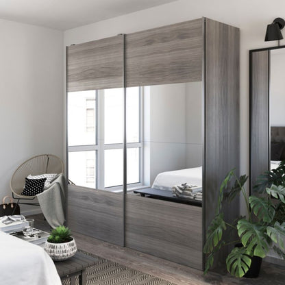GoodHome Atomia skydedørspaneler 225 x 100 cm grå eg 4 stk.