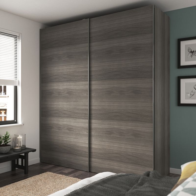 GoodHome Atomia skydedørspaneler 225 x 100 cm grå eg 4 stk.