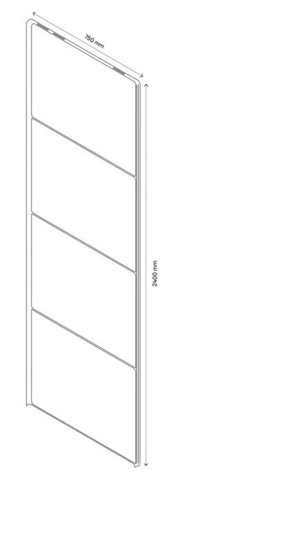GoodHome Atomia skydedørspaneler 225 x 75 cm antracit højglans 4 stk.