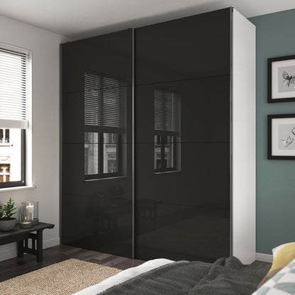 GoodHome Atomia skydedørspaneler 225 x 75 cm antracit højglans 4 stk.