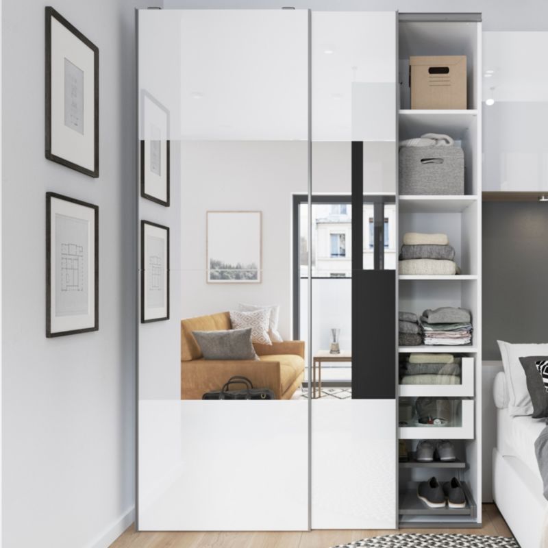 GoodHome Atomia skydedørspaneler 225 x 75 cm hvid højglans 4 stk.