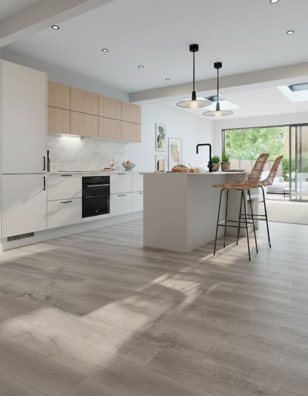 Laminatgulv Beaminster 128,8x19,5 cm Grå 2,26 m²