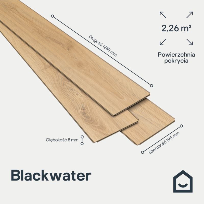 Laminatgulv Blackwater AC4 128,8x19,5 cm Brun 2,26 m²