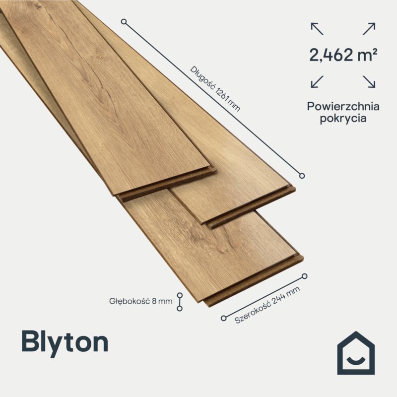 Laminatgulv Blyton 126,1x24,4 cm Natur Eg 2,462 m²