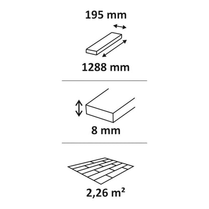 Laminatgulv Bollington AC5 1288x195 mm Brun 2,26 m²