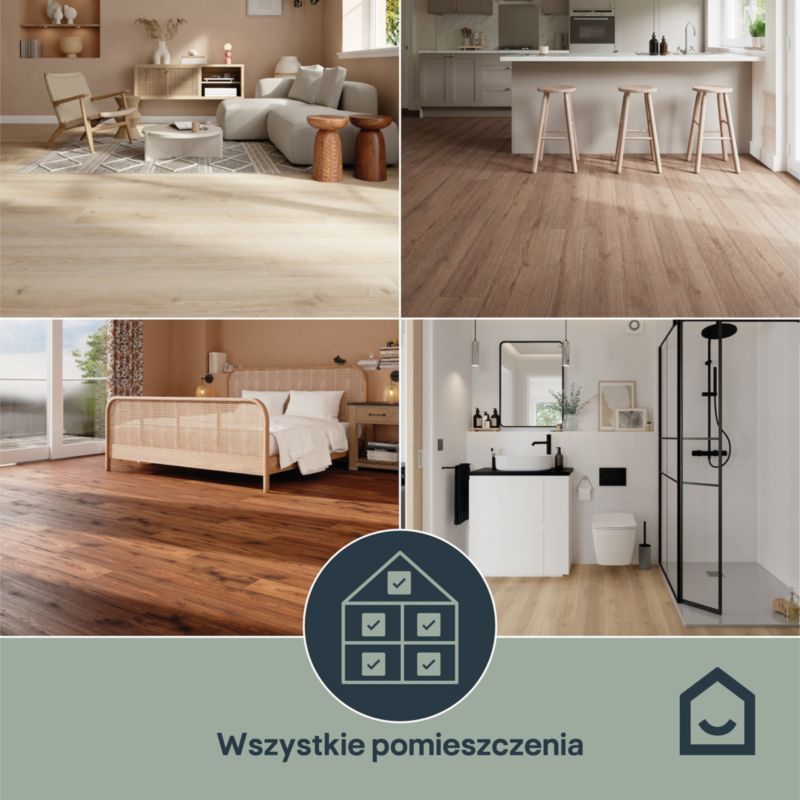 Laminatgulv Bramston 126,1x19,2 cm Natur Eg 2,179 m²