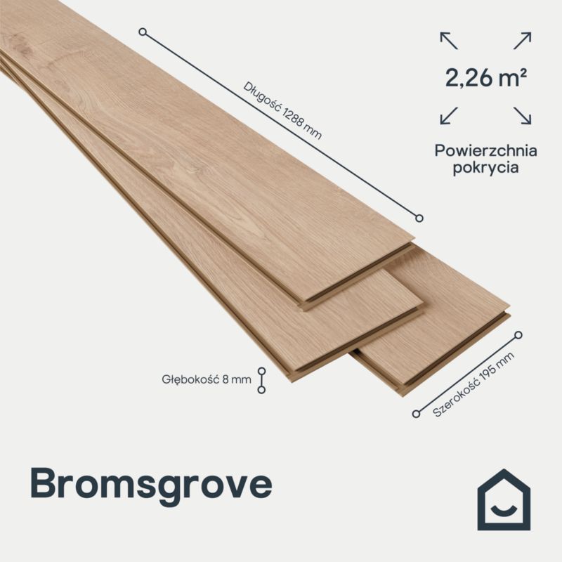 Laminatgulv Bromsgrove AC5 2,26 m² Beige