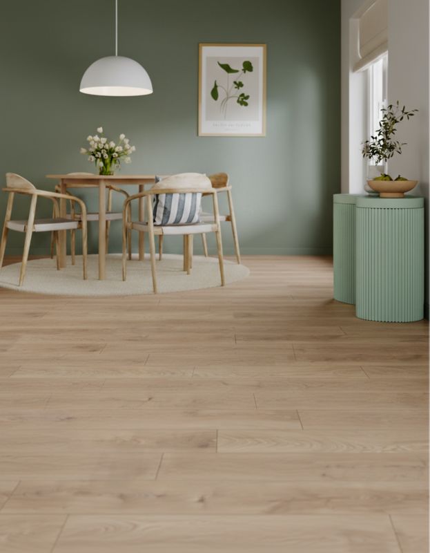 Laminatgulv Calne 128,8x19,5 cm Lysebrun 2,26 m²