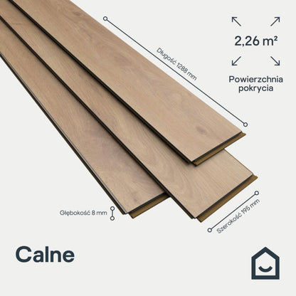 Laminatgulv Calne 128,8x19,5 cm Lysebrun 2,26 m²