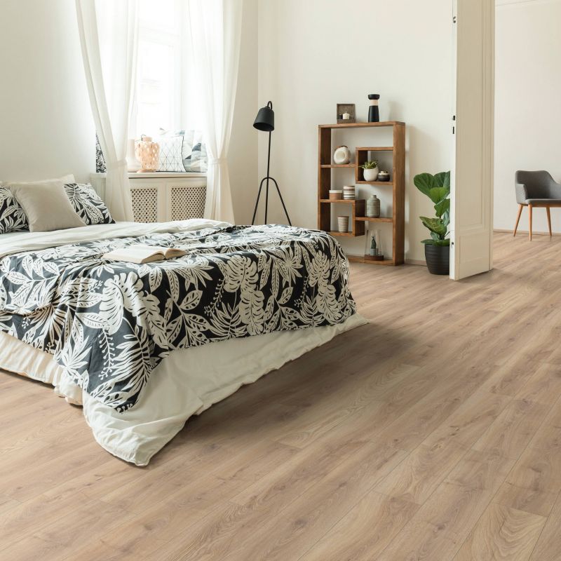 Laminatgulv Calne 128,8x19,5 cm Lysebrun 2,26 m²