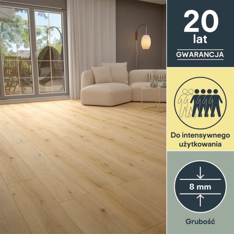 Laminatgulv Claycross AC4 2,22 m² Lys Brun
