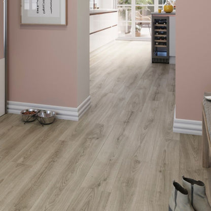 GoodHome laminatgulvpaneler Dąb Cleobury AC5 grå 1,69 m²