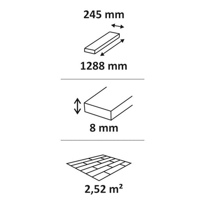 Laminatgulv 8 mm Brun 2,52 m²