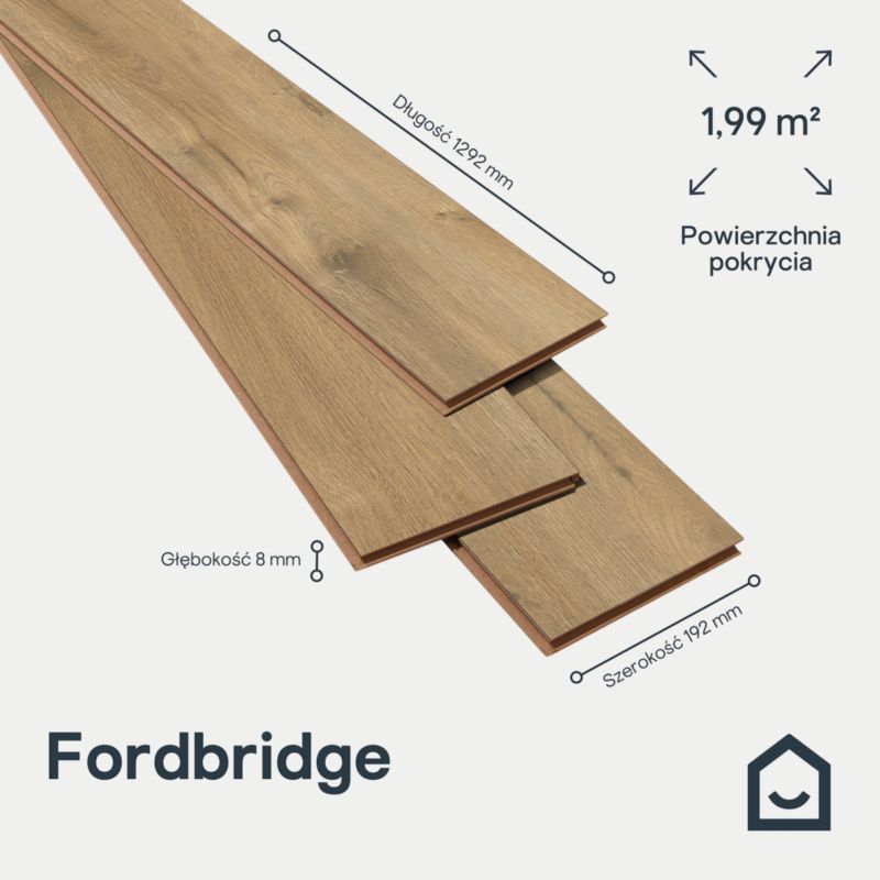 Laminatgulv Fordbridge AC4 1,99 m² Brun