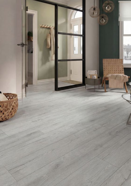 Laminatgulv Gosport 128,8x24,5 cm Hvid 2,52 m²