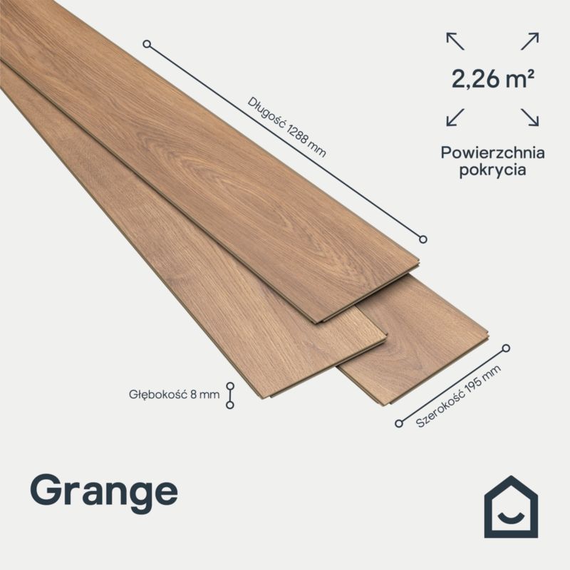 Laminatgulv 128,8x19,5 cm Brun Mat 2,26 m²