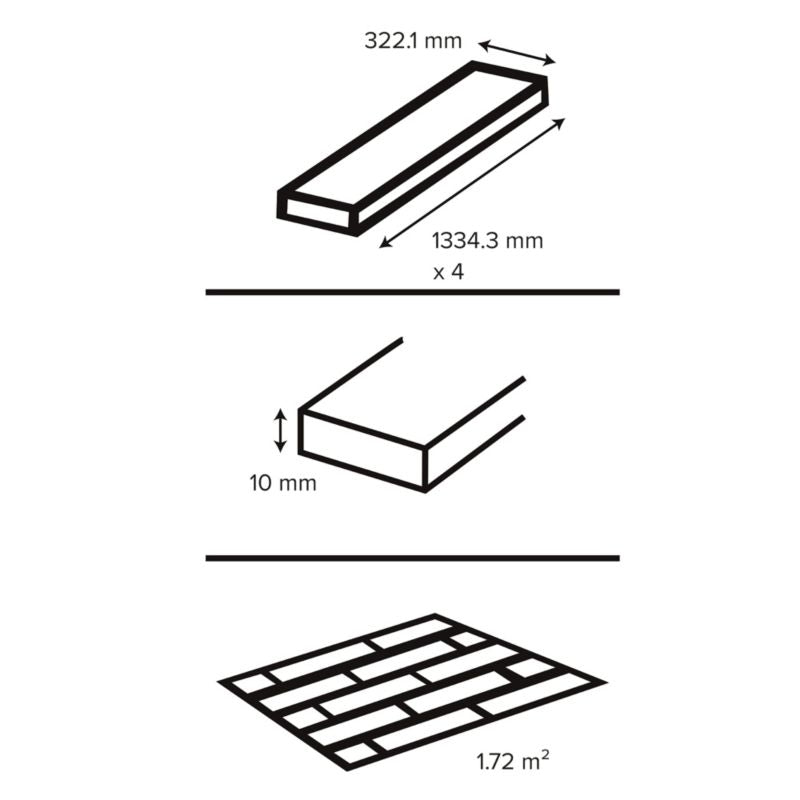 GoodHome Leyton Grey laminatgulve paneler AC5 1,72 m²