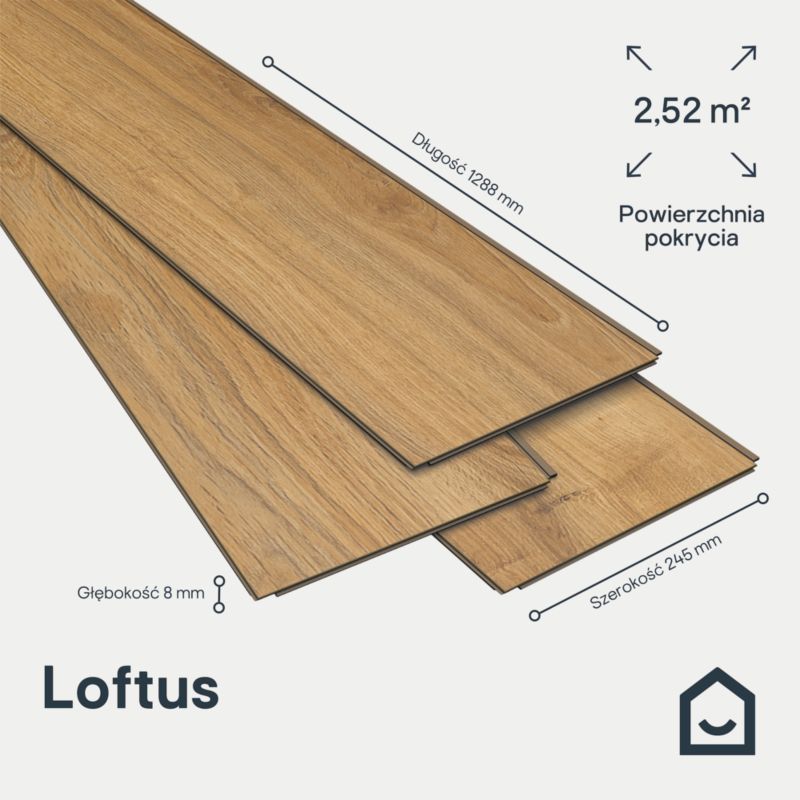 Laminatgulv Loftus AC5 2,52 m² Gul Træstruktur