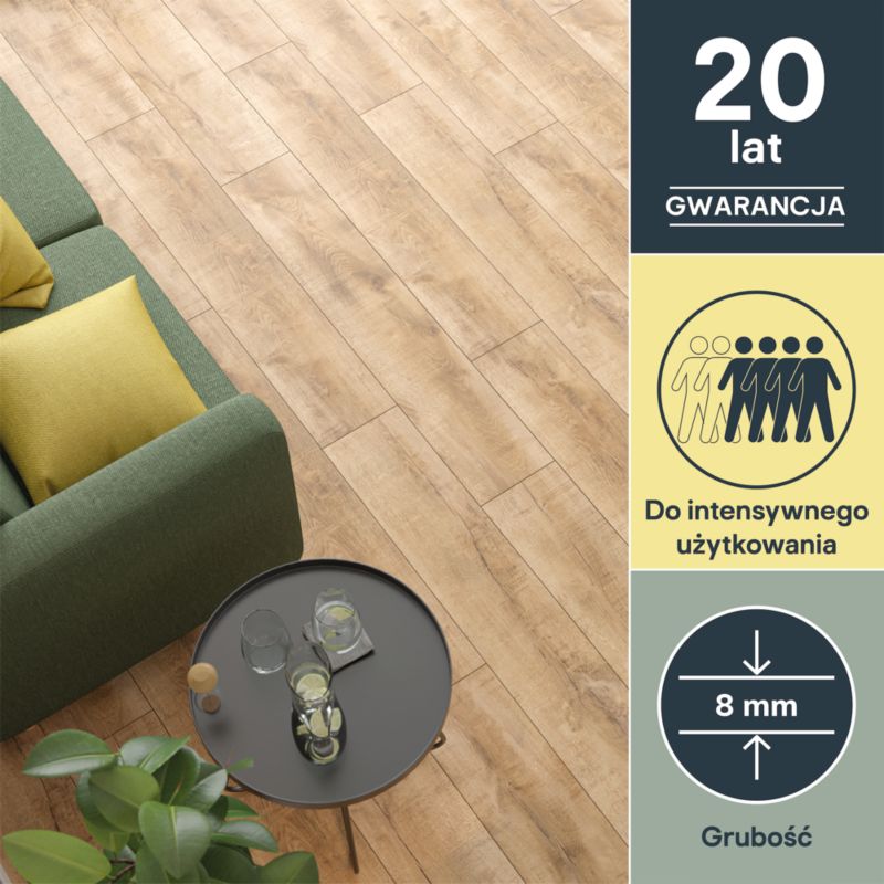 Laminatgulv Macaulay AC4 128,8x19,5 cm Rød 2,26 m²