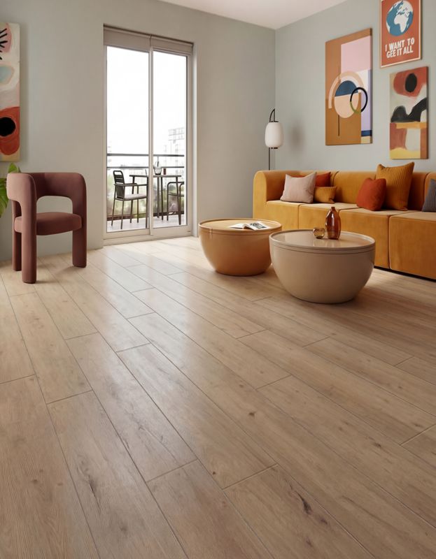 Laminatgulv Ottery AC6 128,8x19,5 cm Natur Lys 1,51 m²