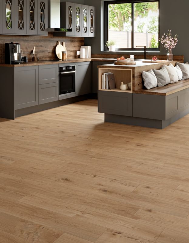 Laminatgulv 128,5x19,2 cm Brun Mat 2,22 m²