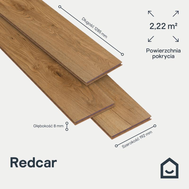 Laminatgulv 128,5x19,2 cm Brun Mat 2,22 m²