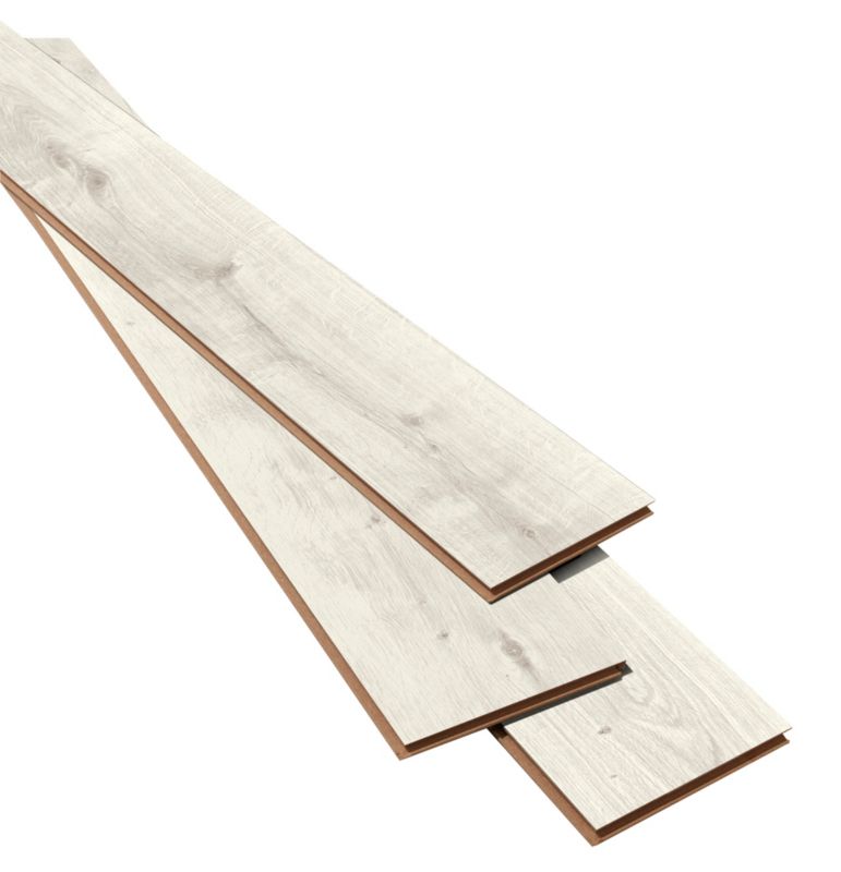 GoodHome Rowley laminatgulvpaneler AC4 lys grå 1,99 m²