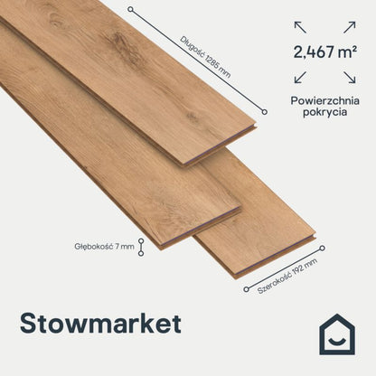 Laminatgulv Stowmarket AC5 Brun 2,467 m²