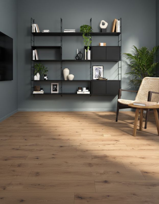 Laminatgulv 128,5x19,2 cm Brun Mat AC5 2,22 m²