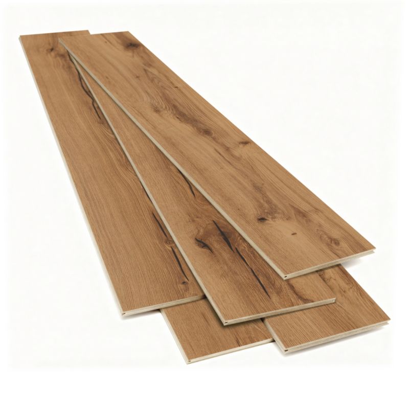 Laminatgulv 128,5x19,2 cm Brun Mat AC5 2,22 m²