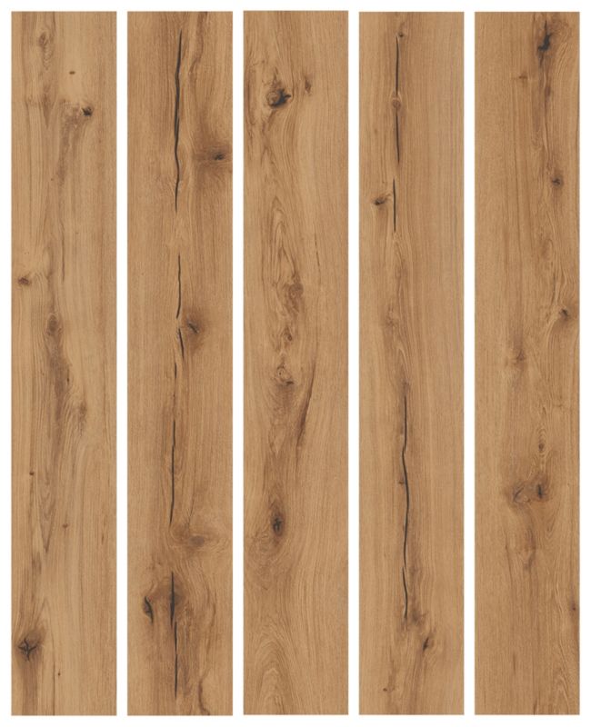 Laminatgulv 128,5x19,2 cm Brun Mat AC5 2,22 m²