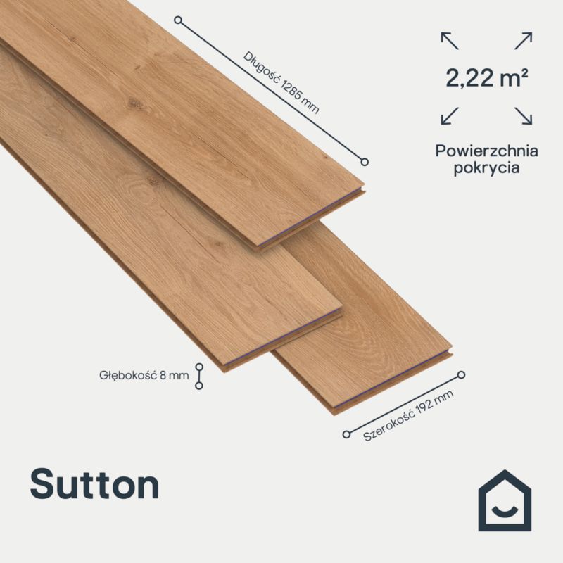 Laminatgulv 128,5x19,2 cm Brun Mat 2,22 m²