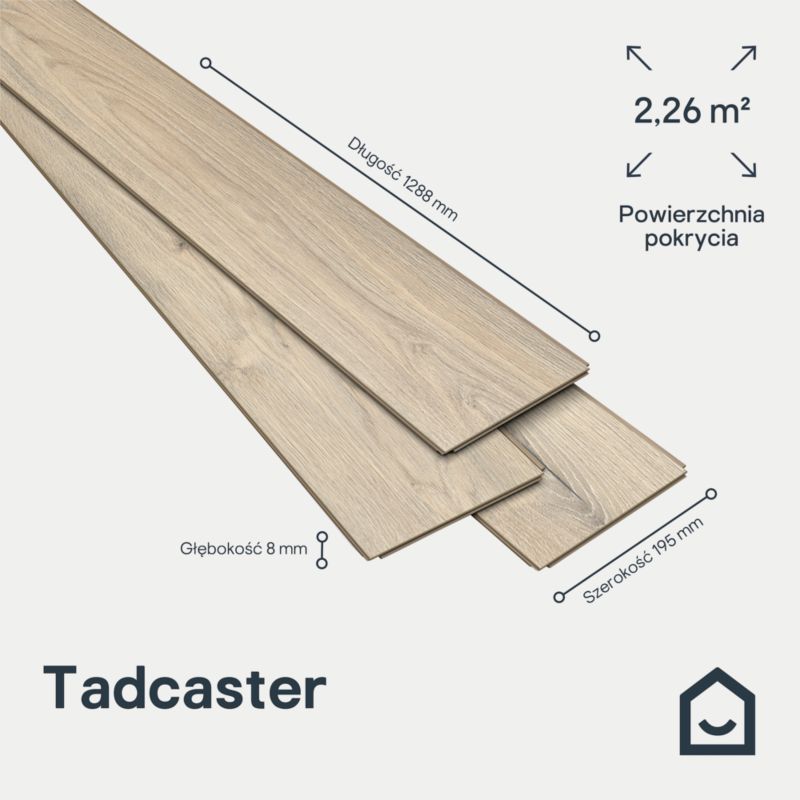 Laminatgulv Tadcaster AC4 128,8x19,5 cm Gråbeige 2,26 m²