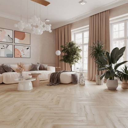 Laminatgulv Sildebensmønster Brun 1,179 m² AC5