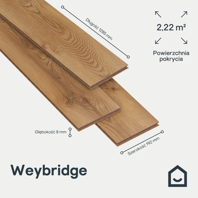 Laminatgulv Weybridge AC5 2,22 m² Brun