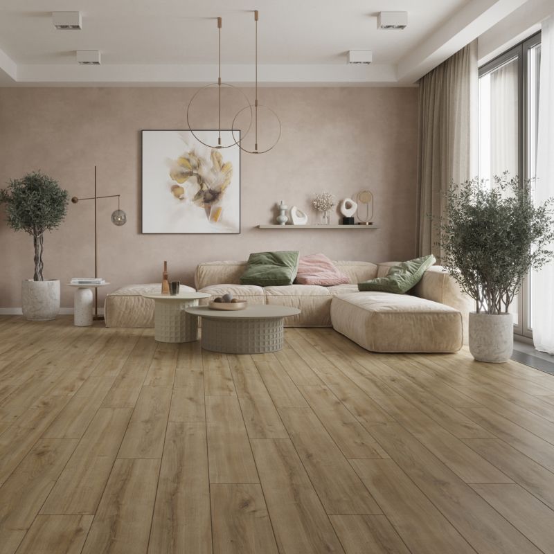 Laminatgulv Vandtæt Eg Guld AC4 1,97 m²