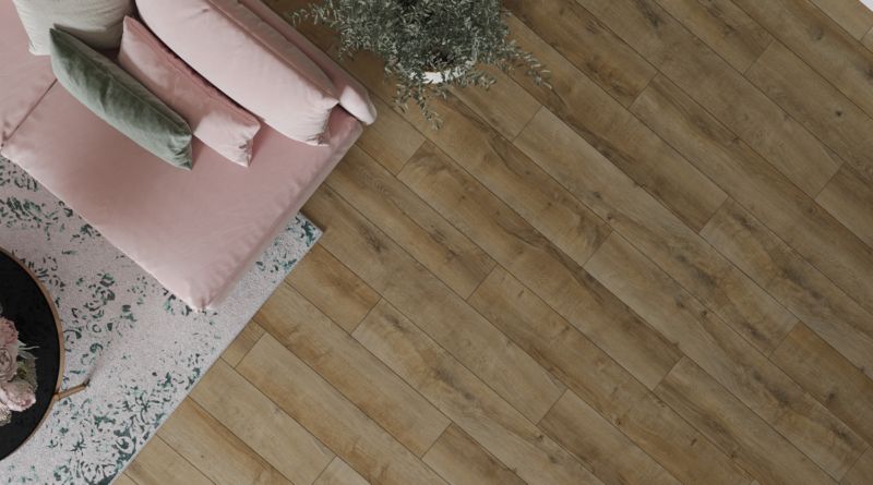 Laminatgulv Dąb Volterra AC5 128,5x28 cm Brun 2,878 m²