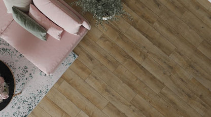 Laminatgulv Dąb Volterra AC5 128,5x28 cm Brun 2,878 m²